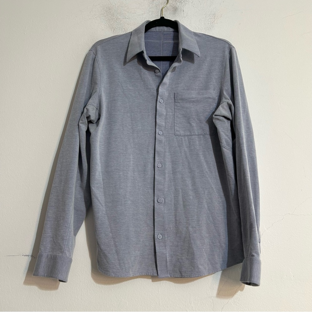 Lululemon Men's Commission Long Sleeve Button Up Shirt Harbor Blue